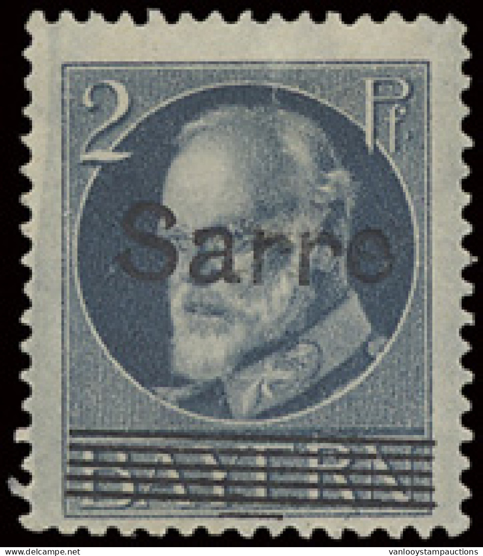 * A 31 (Mi.) 1920 - 2pf. Donkerblauwgrijs Met Opdruk Sarre, Keur Liphschutz BPP, Schaarse Zegel, M/ntz (Mi. €1.100) - Altri & Non Classificati