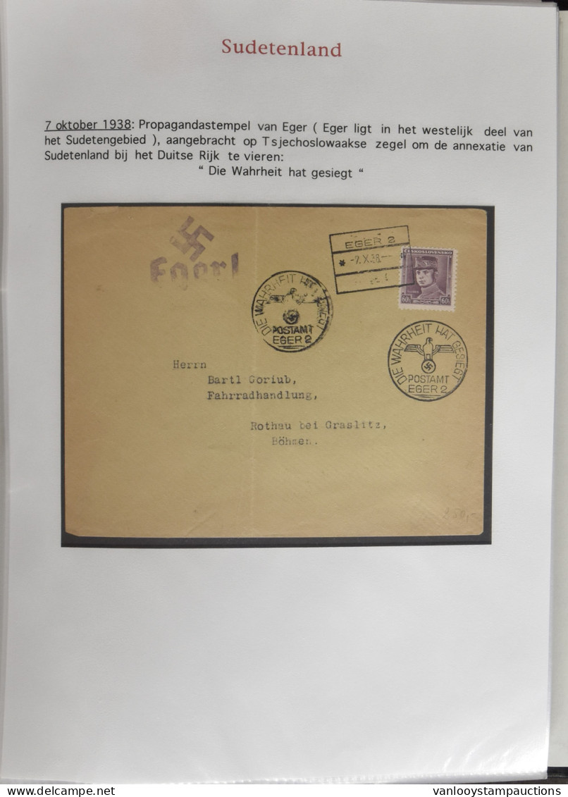 MIX 1938/1945 Interessante Verzameling In Album Beginnend Met  Sudetenland 1938 Poststukken, Dan Böhmen U, Mähren, Tsjec - Occupation 1938-45