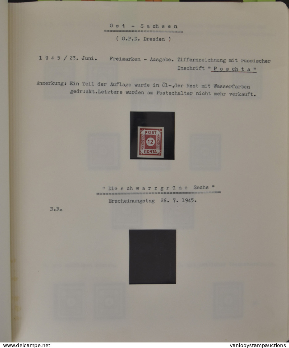 MIX 1945/1949 Mooie Verzameling In Klemband Met O.a. Ost-Sachsen N° 1 * (met Keur), Deze Uitgifte Gespecialiseerd W.o. C - Other & Unclassified