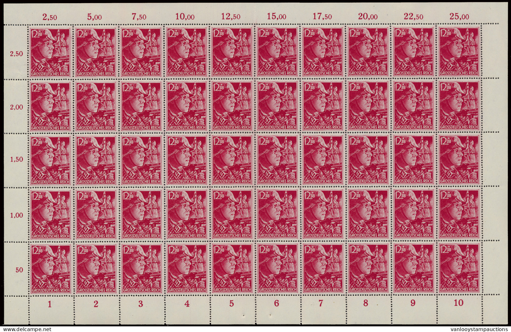 ** N° 909/10 '1945 SA En SS' (volledige Vellen Van 50), Enkele Onbeduidende Gomoneffenheden Maar ZEER ZELDZAAM (Mi € 4.5 - Sonstige & Ohne Zuordnung