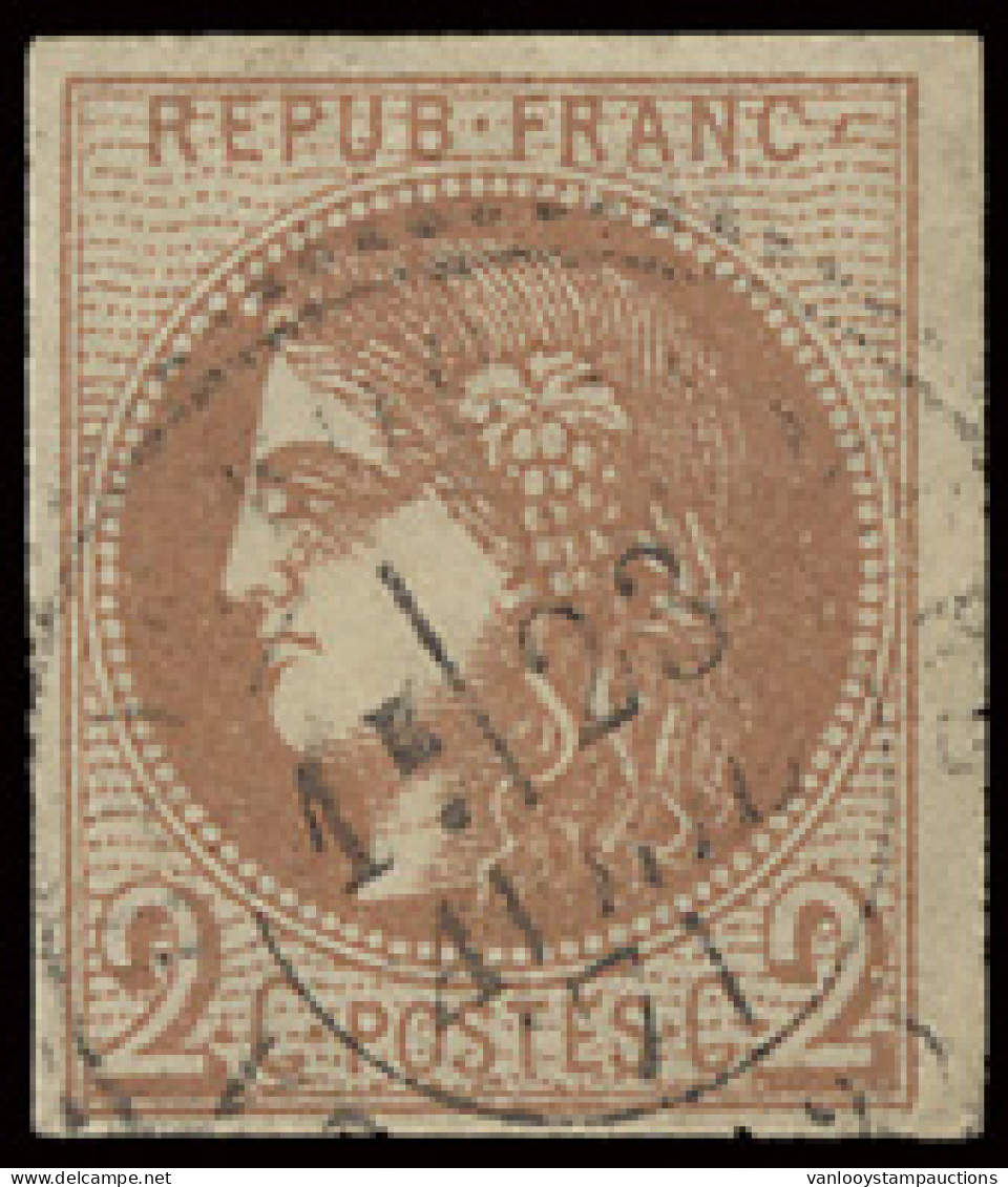 N° 40B 2c. Brun-rouge, Zeer Goed Gerand En Lichte Centrale Afst. C.à.d., Zm (Yv. €330) - 1870 Bordeaux Printing