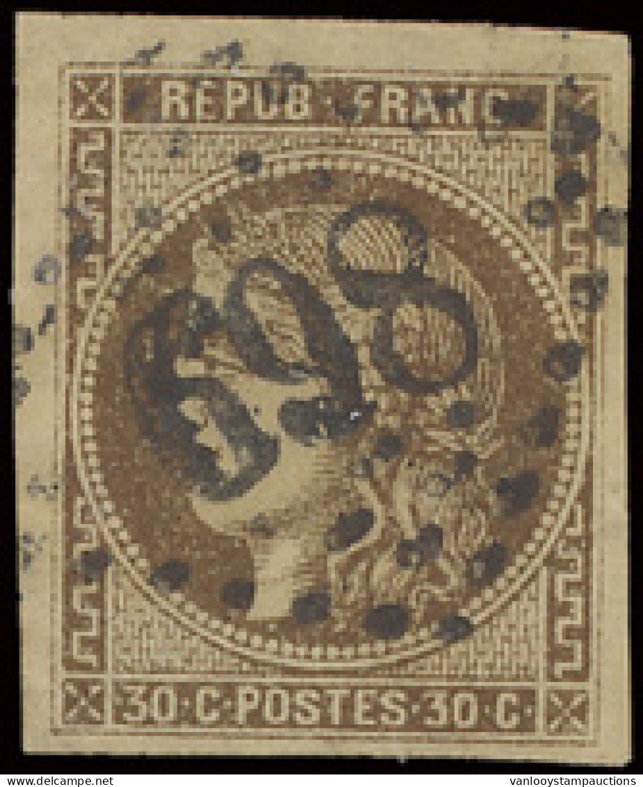 N° 47 30c. Brun, Breed Gerand, Mooie Centrale Afst. G.C. 698-Calais, Zm (Yv. €250) - 1870 Emissione Di Bordeaux