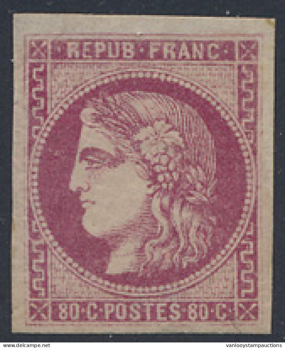 (**) N° 49 80c. Rose, Breed Gerand Doch Hersteld En Hergomd, Zeer Mooi Van Uitzicht, Ntz (Yv. €725) - 1870 Ausgabe Bordeaux