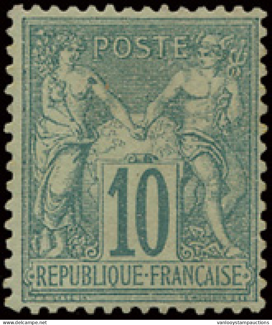 ** N° 65 10c. Vert Type I Met Volle Originele Gom Zonder Scharnierspoor Met Keurmerk Brun, Zm (Yv. €1.800) - 1876-1898 Sage (Type II)