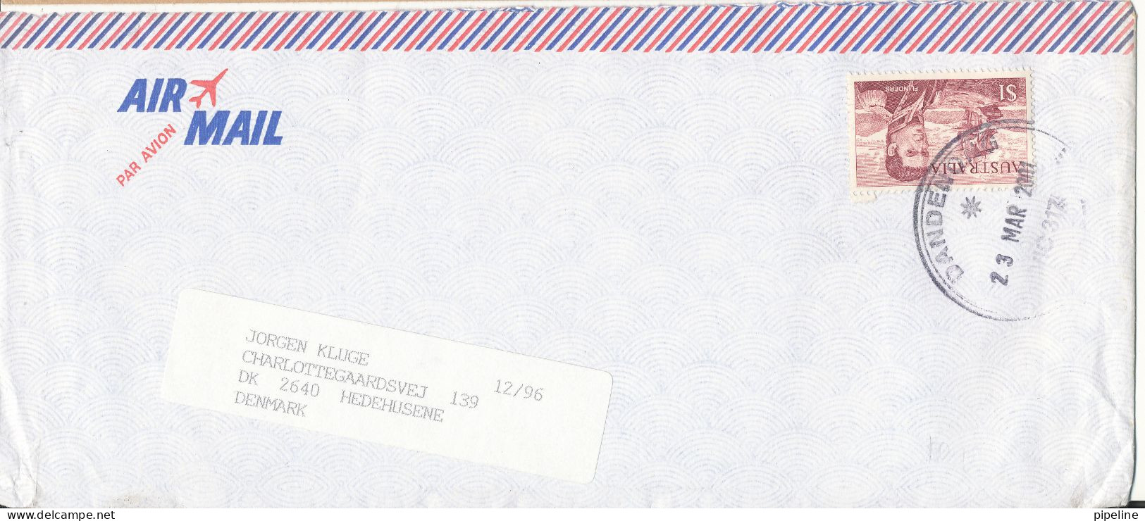 Australia Air Mail Cover Sent To Denmark 23-3-2001 Single Franked - Brieven En Documenten