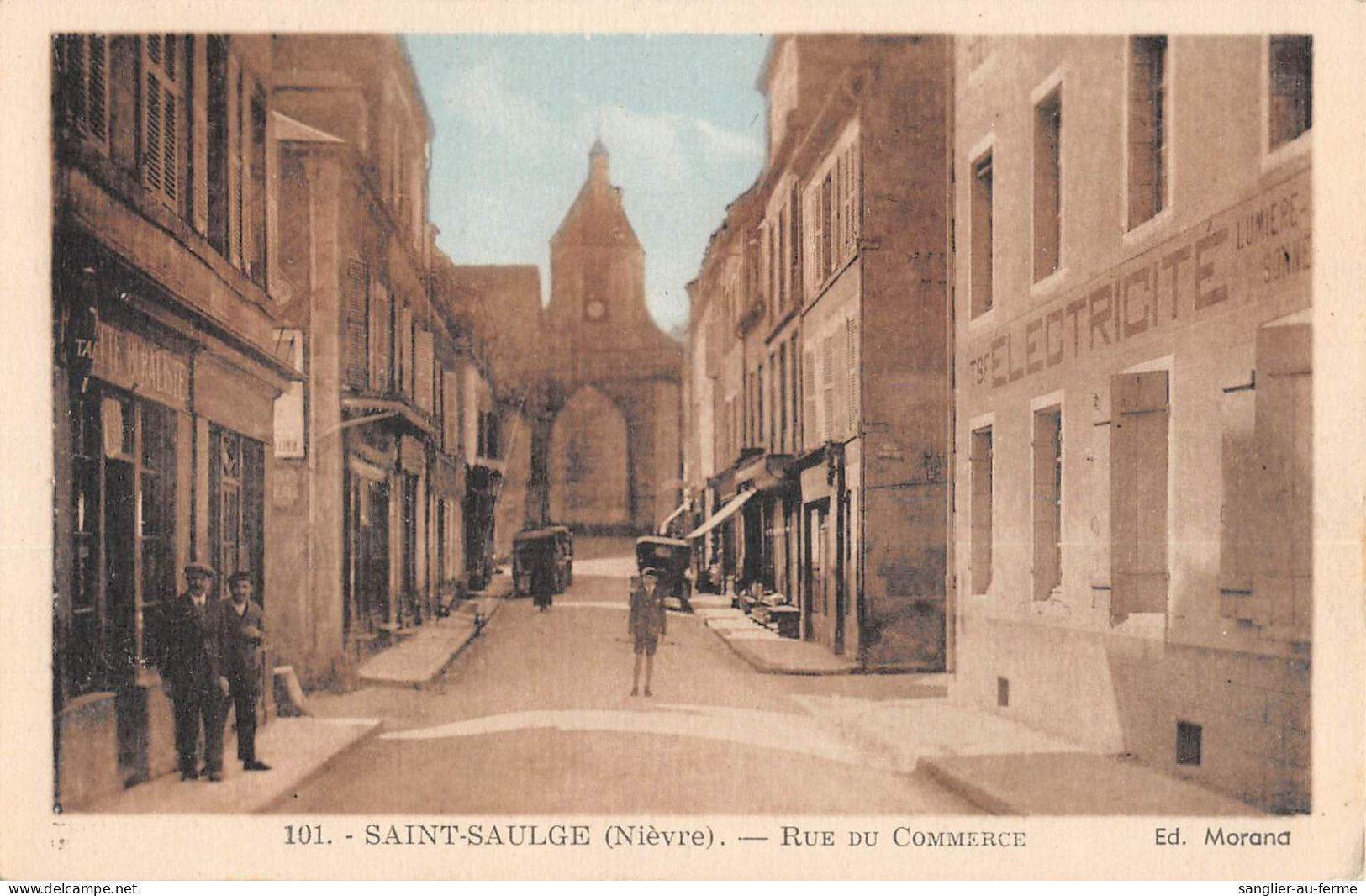 CPA 58 SAINT SAULGE / RUE DU COMMERCE - Altri & Non Classificati