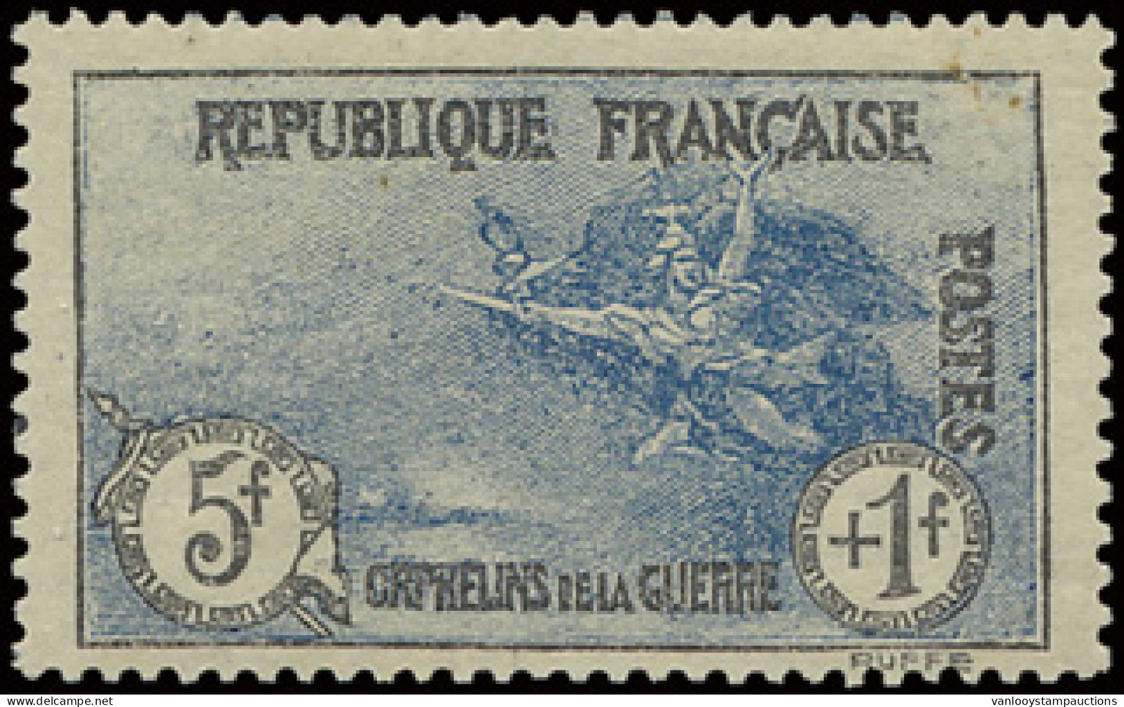 ** N° 232 Orphelins III 5fr. + 1fr. Noir Et Bleu, Zm (Yv. €300) - Autres & Non Classés