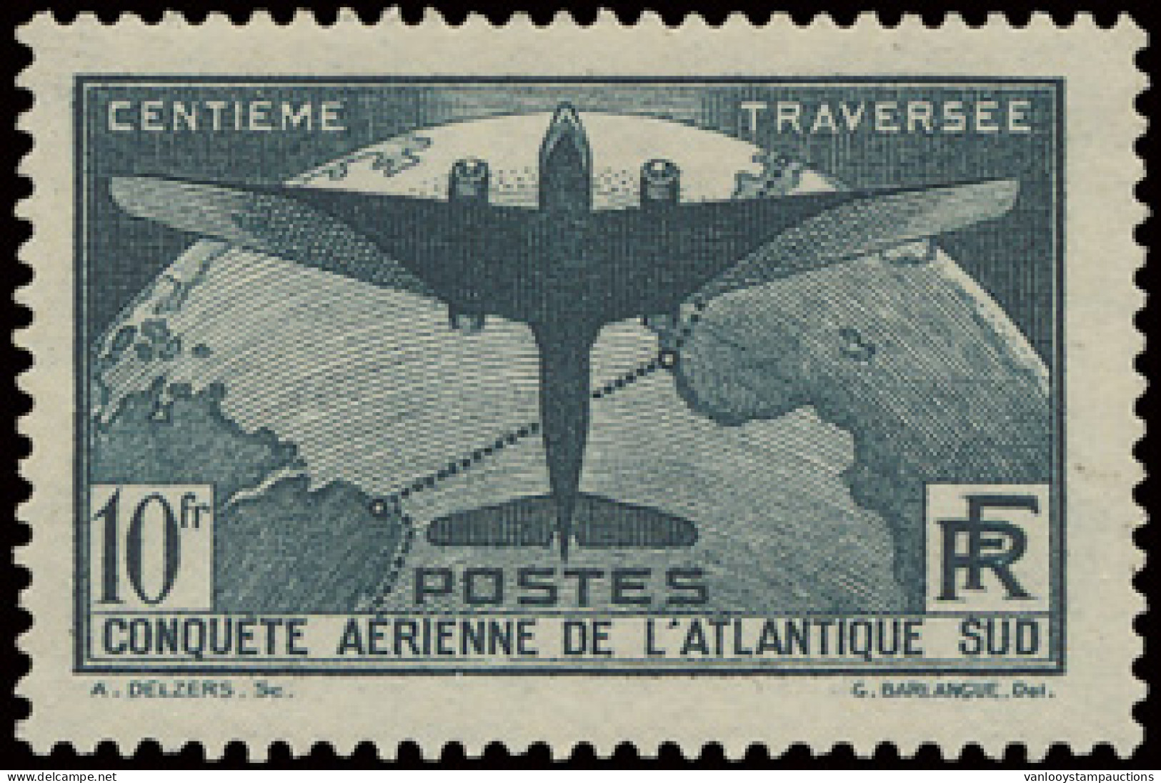 ** N° 321 Traversée Atlantique - 10fr. Vert Foncé, Zm (Yv. €800) - Other & Unclassified
