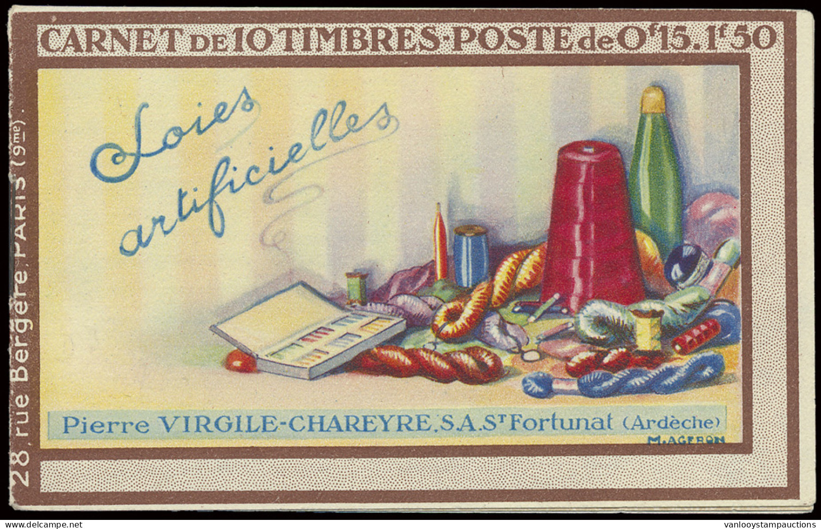 ** N° 189-C1 Type Semeuse Camée - 15c. Brun, Boekje Virgile Chareyre Met 10 Zegels, Zm (Yv. €200) - Other & Unclassified