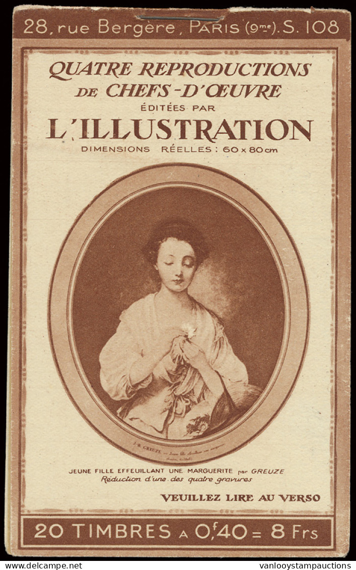 ** N° 194-C4 Semeuse Camée - 40c. Vermillion, Boekje Met 20 Zegels, Serie S108, Zm (Yv. €220) - Autres & Non Classés