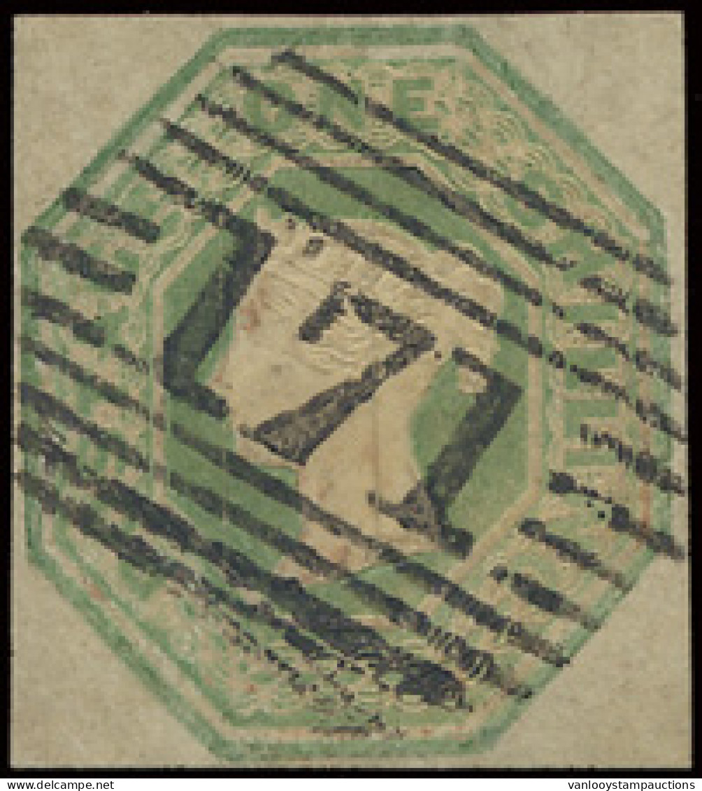 N° 55 '1847 One Shilling Green' VF Four Margins (SG £ 1.000) - Other & Unclassified