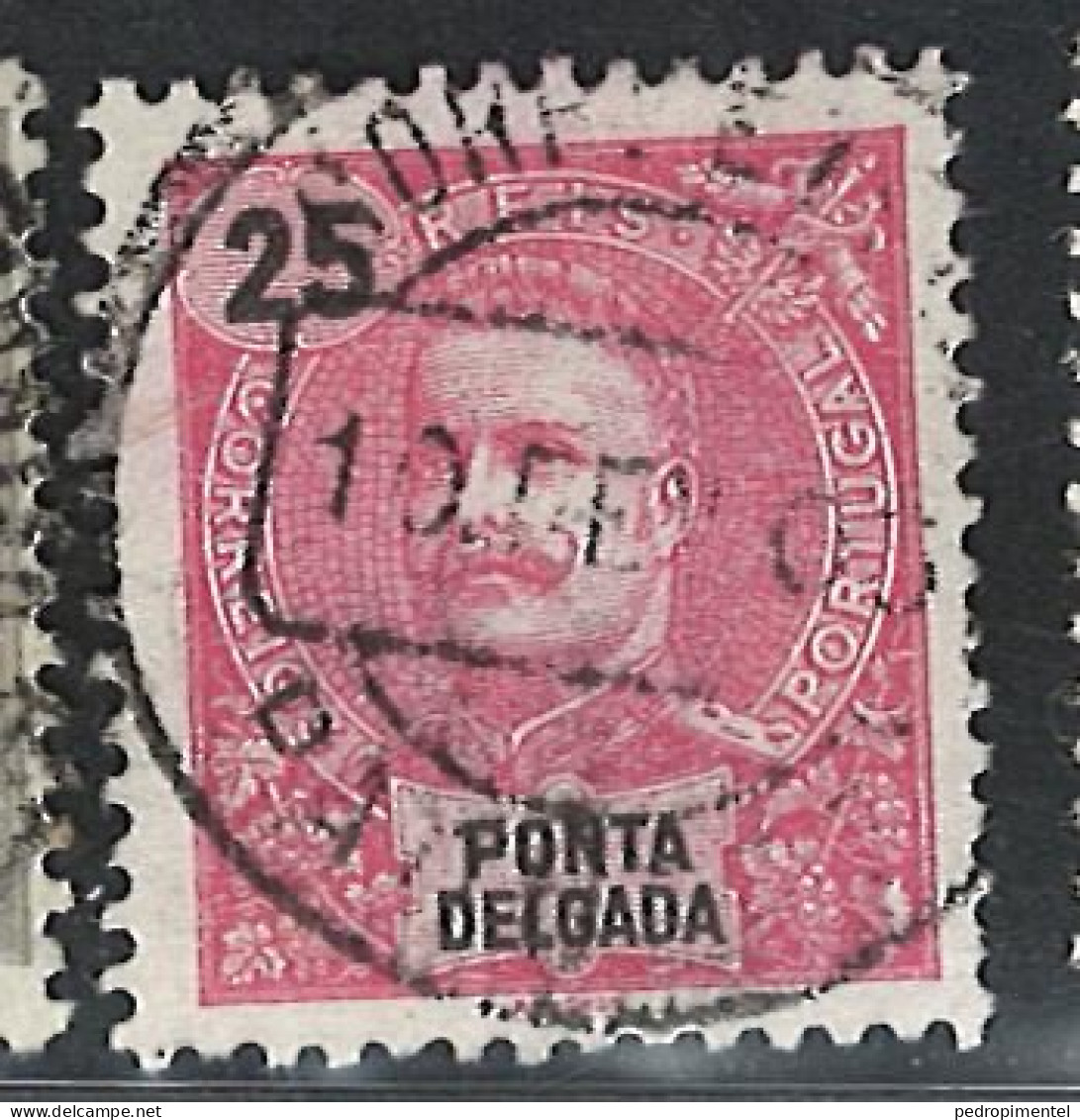 Portugal Azores Ponta Delgada Stamps |1898-1905 | King D. Carlos I 25r | #28 | Used - Ponta Delgada
