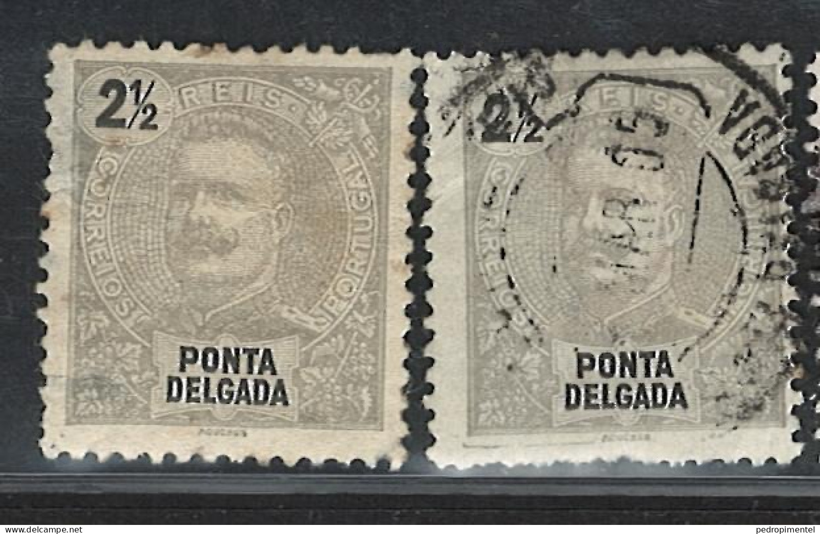 Portugal Azores Ponta Delgada Stamps |1897 | King D. Carlos I 2 1/2r | #13 | MH & Used - Ponta Delgada