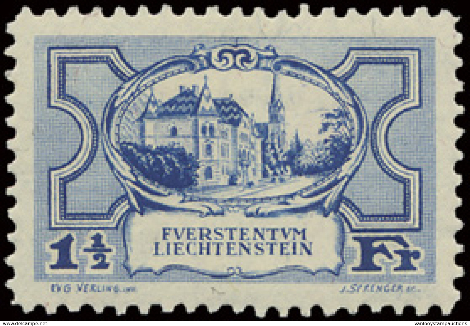 ** N° 71 1 1/2fr. Bleu Palais Et église, Zm (Yv. €275) - Sonstige & Ohne Zuordnung