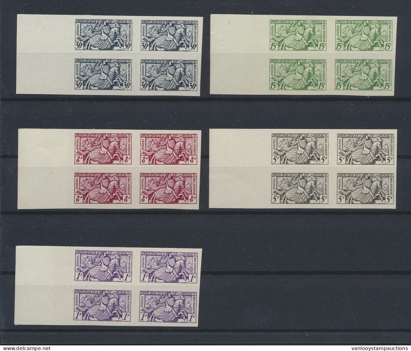 ** N° 371/75 '1951 Prins Te Paard, Ongetand' (blokken Van 4), Zm (Yv € 260) - Sonstige & Ohne Zuordnung