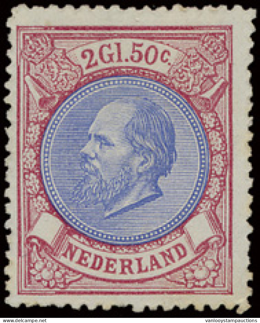 (*) N° 29 1872 Willem III 2GI 50c. Rood En Blauw, Kort Tandje Onder, Mooie Kleur, Zm/m (NVPH €525 (*)) - Autres & Non Classés