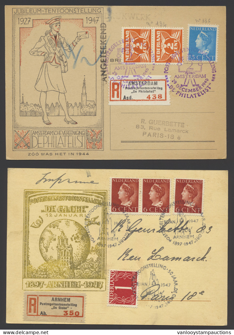 1946/1962 Elf Poststukken Thema Filatelie W.o. Brieven Postzegelhandel, Zm - Sonstige & Ohne Zuordnung