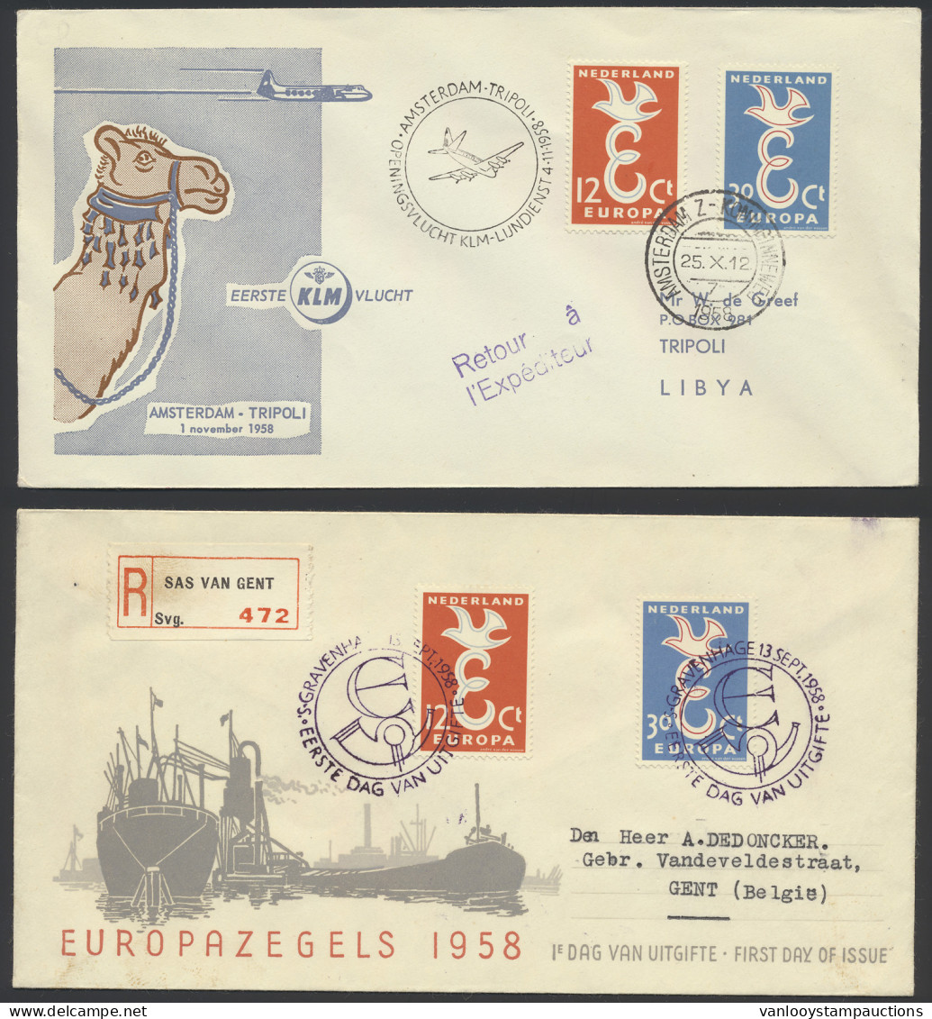 1958 Negen Poststukken Met Europa CEPT 1958 Reeks, Zm - Sonstige & Ohne Zuordnung