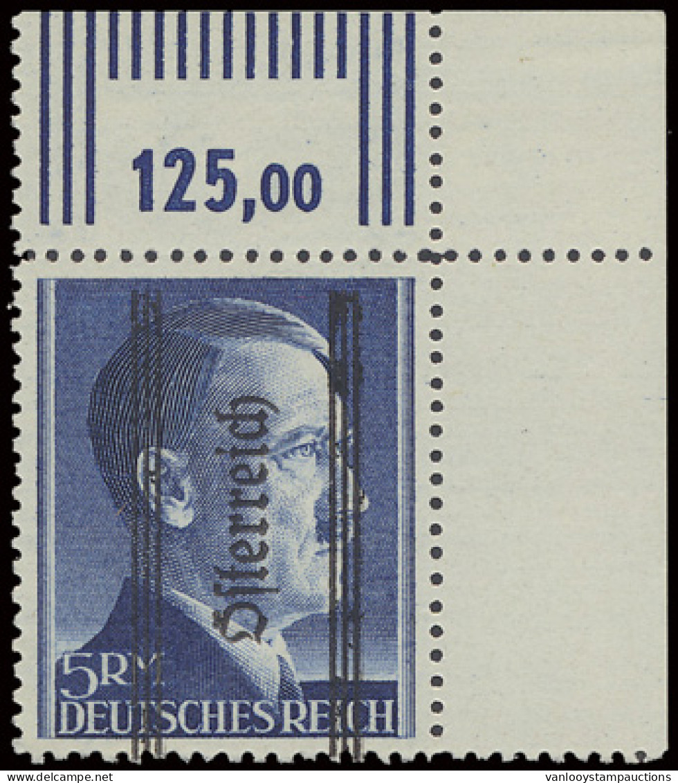 ** N° 553/75 Timbres D'Allemagne Surchargés, Verticaal Onder Naar Boven, Met Cert. Weins Met Scharnier Op Velrand, Zm (Y - Other & Unclassified