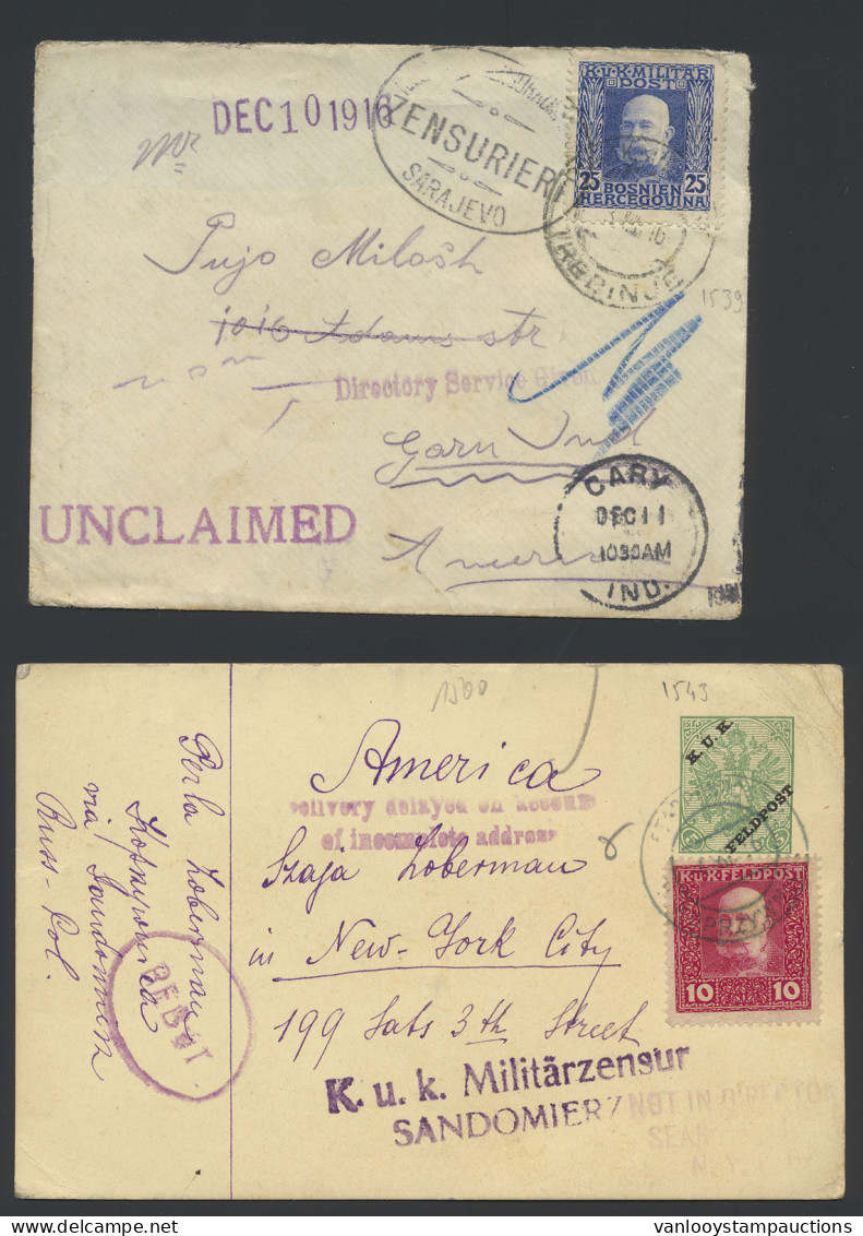 1914/1918 Doos Met Ongeveer 150 Brieven, Postkaarten In Portvrijdom Of Met Port, Oostenrijkse Veldpost (KUK) Over Heel E - Altri & Non Classificati