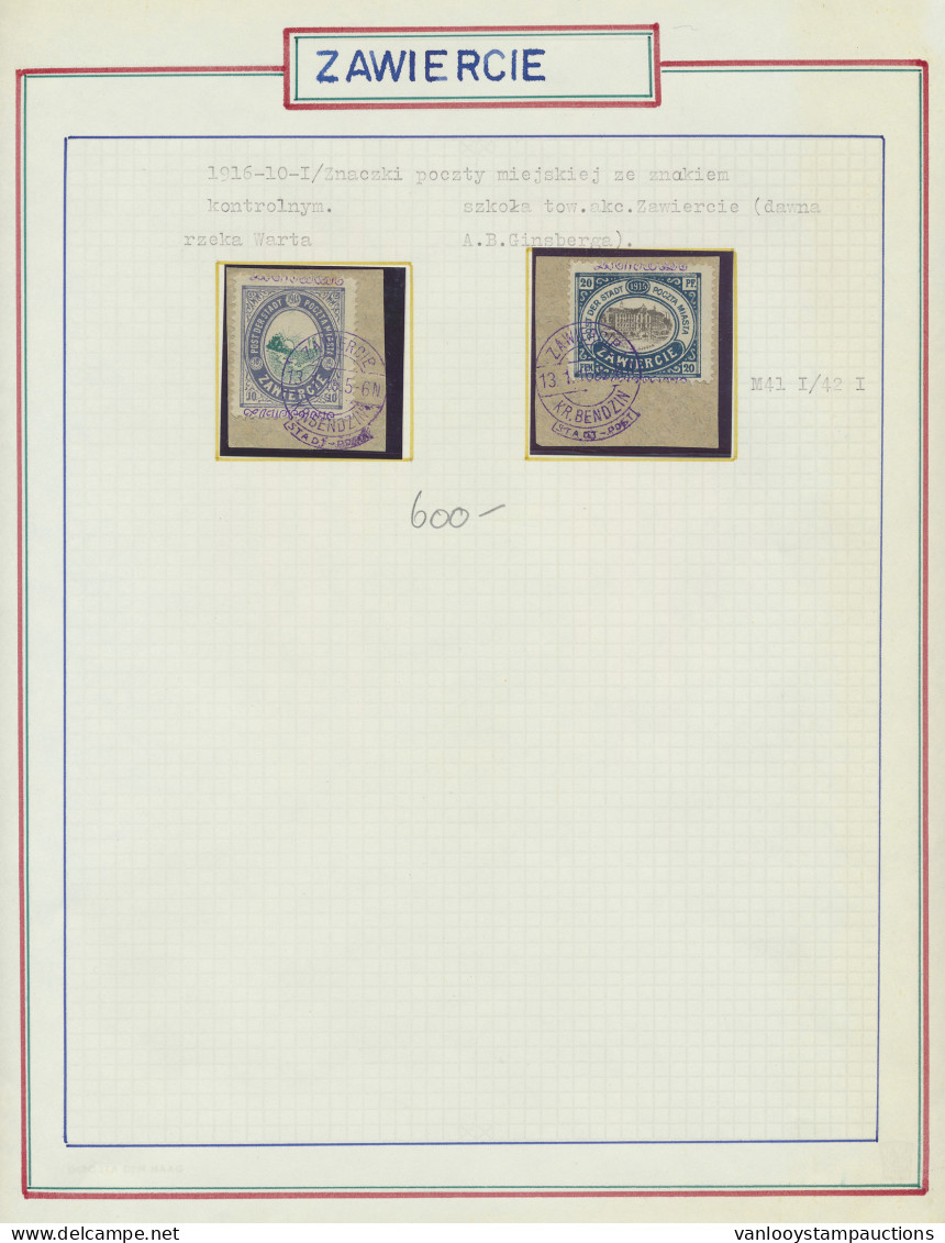 */0 1915/1945 Verzameling In Album Met Midden Litouwen, General Gouvernement, Schaarse Lokaaluitgiften W.o. Zawiercie, D - Altri & Non Classificati