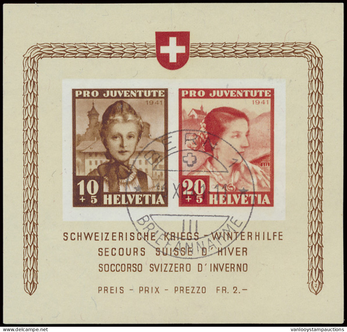 BL 6 Secours Suisse D'hiver, Zm (Yv. €325) - Other & Unclassified