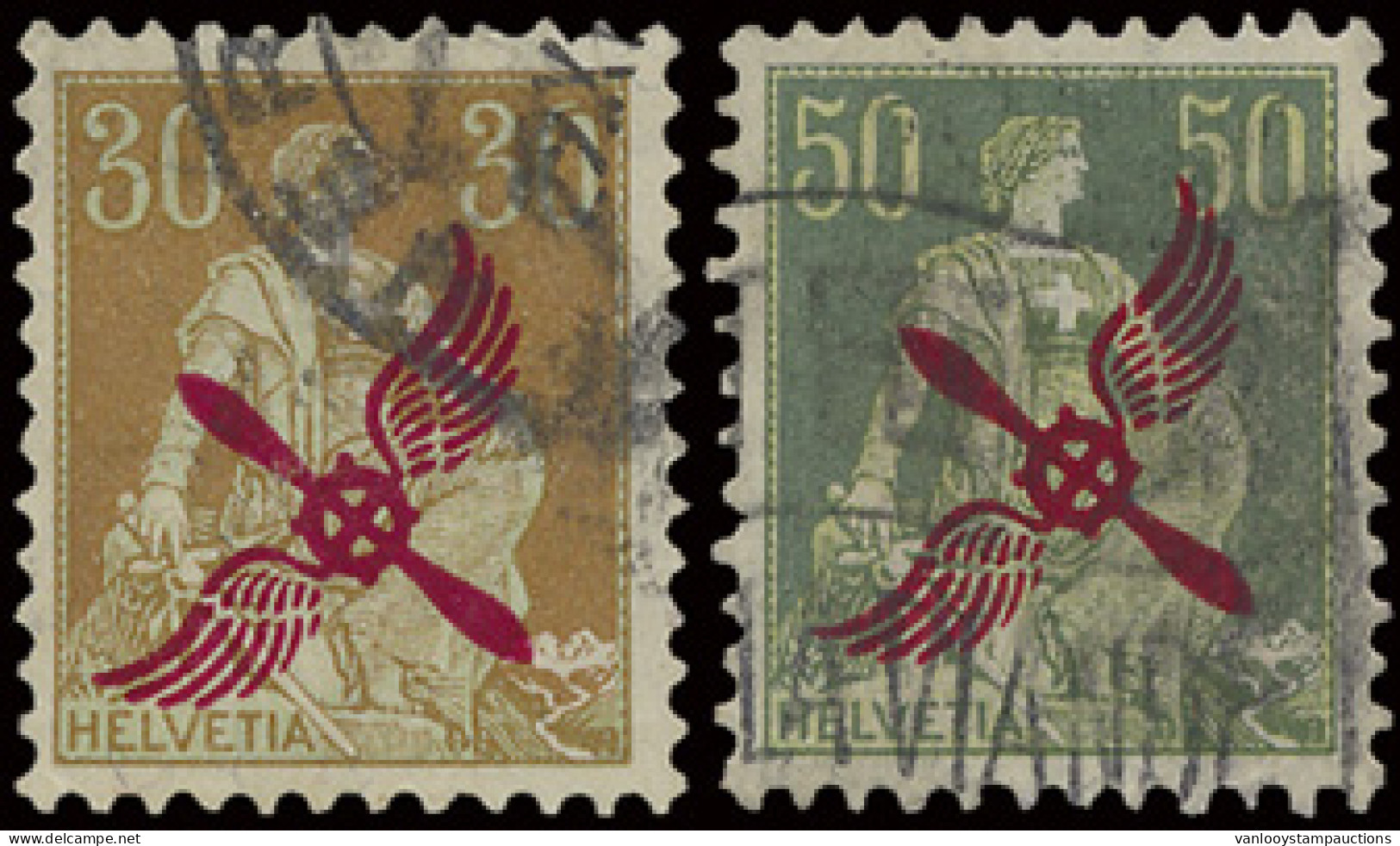 N° 145 En 152 (Mi.) 1919/20 30c. En 50c. Met Opdruk, Certificaat Diena, Zm (Mi. €1.560) - Sonstige & Ohne Zuordnung