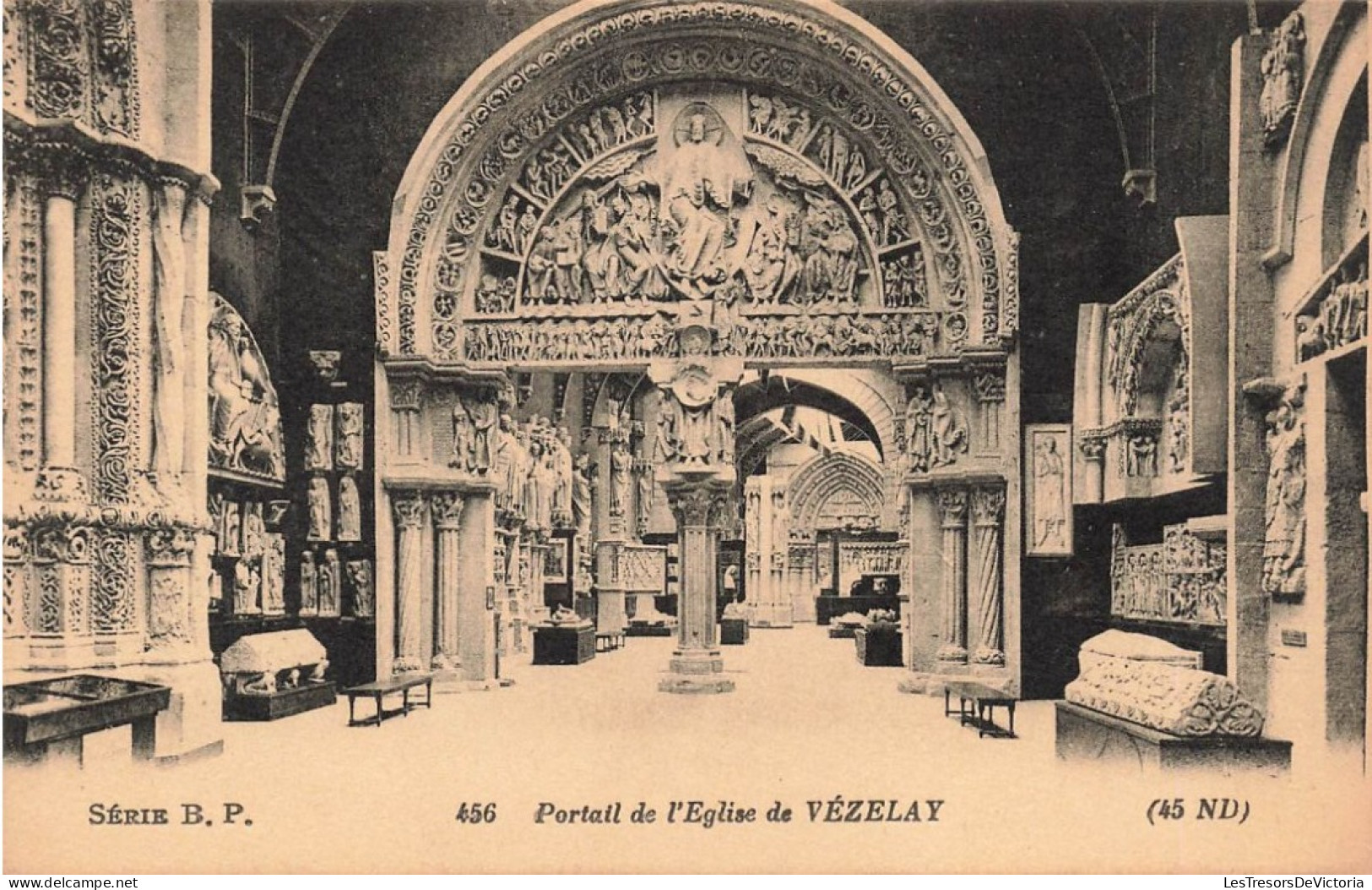 PHOTOGRAPHIE - Portail De L'Eglise De Vézélay - Carte Postale Ancienne - Photographie