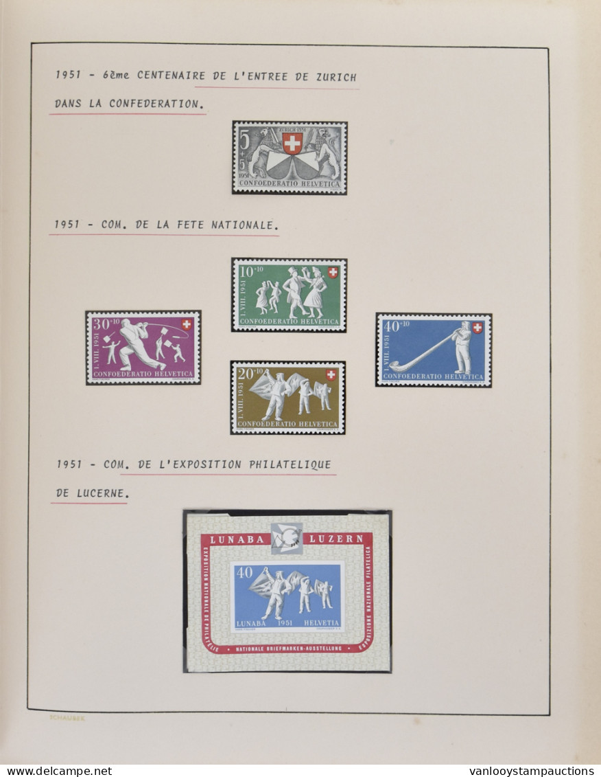 **/*/0 1909/1990 Verzameling In 3 Schaubek Klembanden, Waarbij Pro Juventute, Pro Patria, Kopstaande, Combinatie, LP, Br - Otros & Sin Clasificación