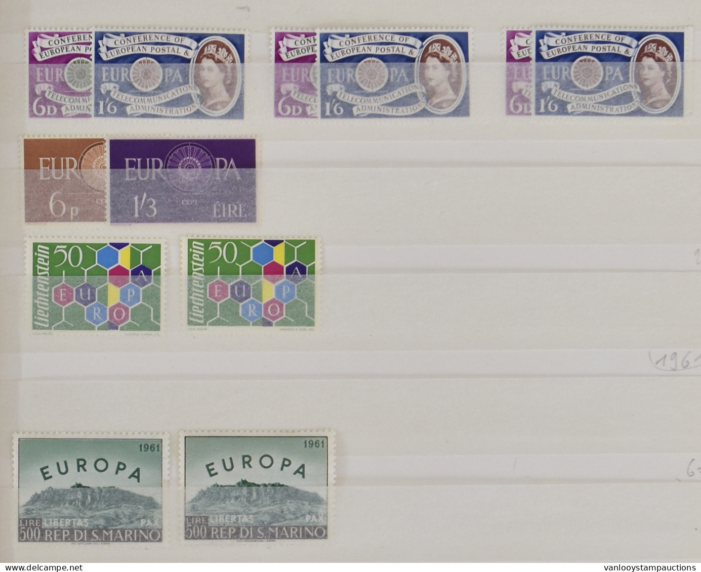 ** 1956/2011 Verzameling Met Dubbels In Insteekboek, W.o. Liechtenstein 1960 (2x), Spaans Andorra 1972, Enz., Zm (Mi. +/ - Other & Unclassified