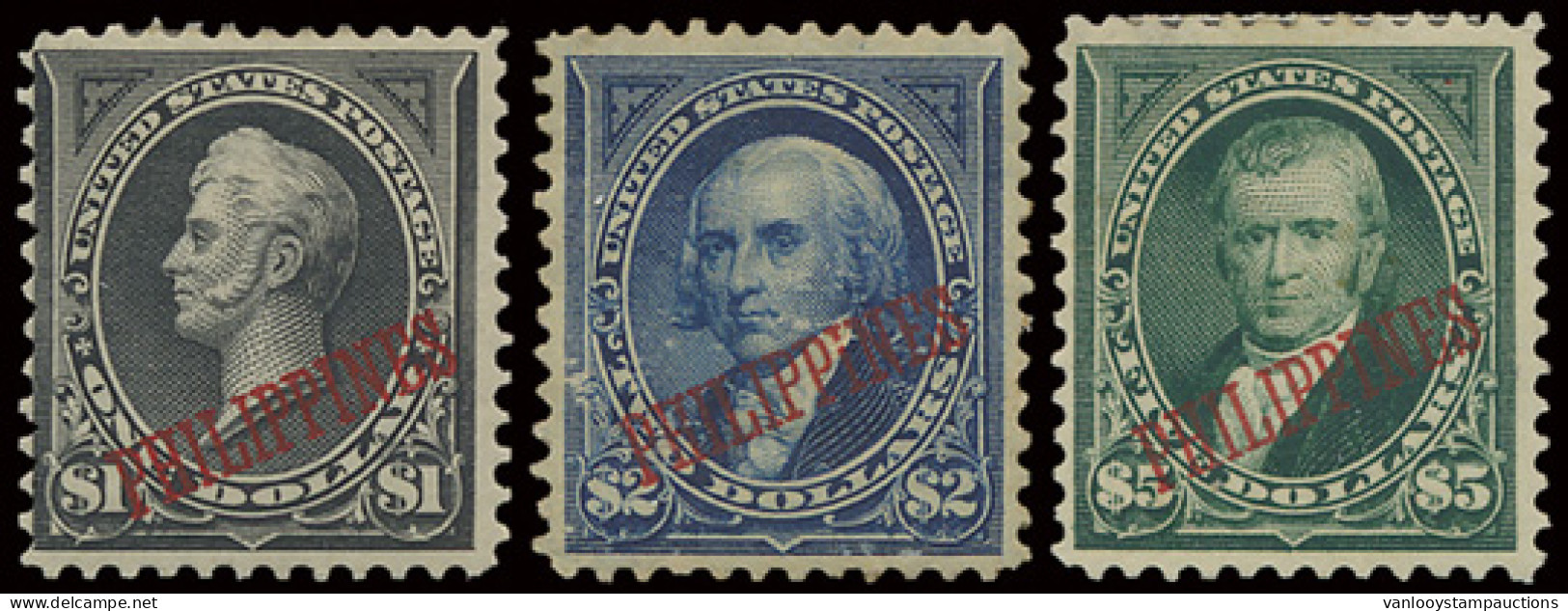 * N° 186/88 '1899 Presidents Top Values $1, $2 And $5', Scarce VF/F (Yv € 2.325) - Filippine