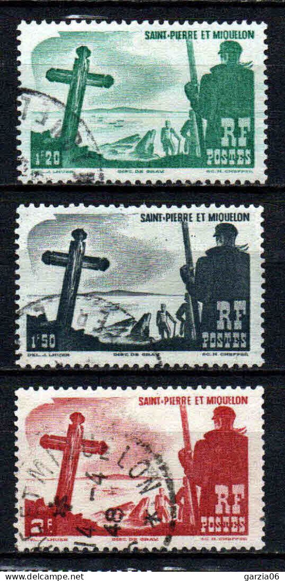 St Pierre Et Miquelon  - 1947 -  Calvaire  - N° 332 à 334  - Oblit - Used - Oblitérés