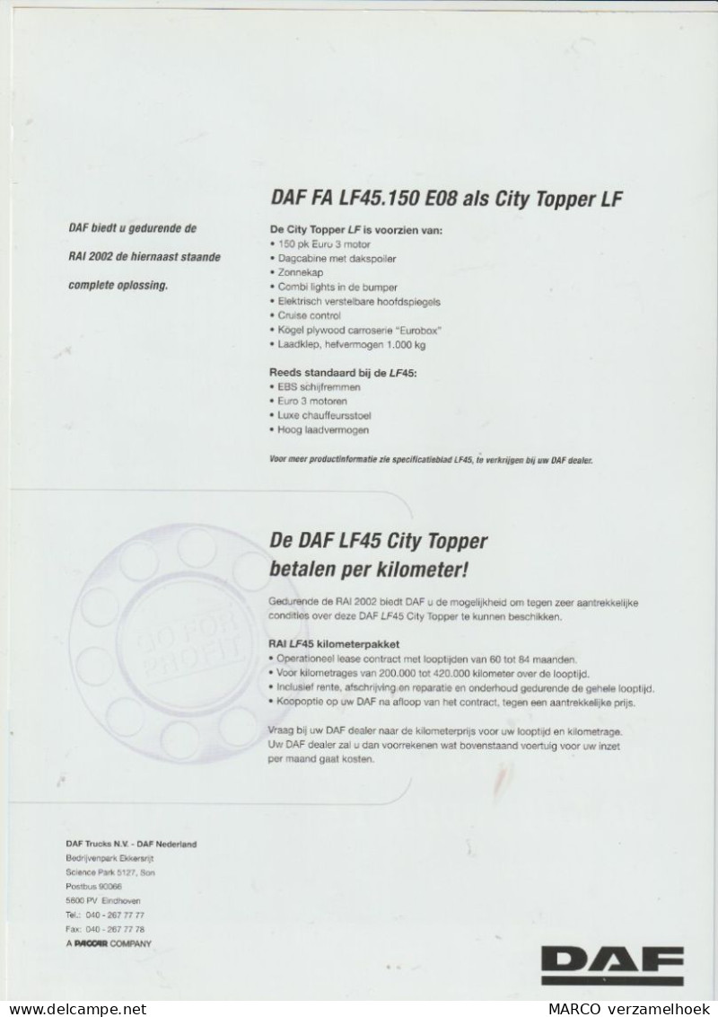 Brochure-leaflet DAF Trucks Eindhoven DAF AF LF45. 150 E08 - Camions