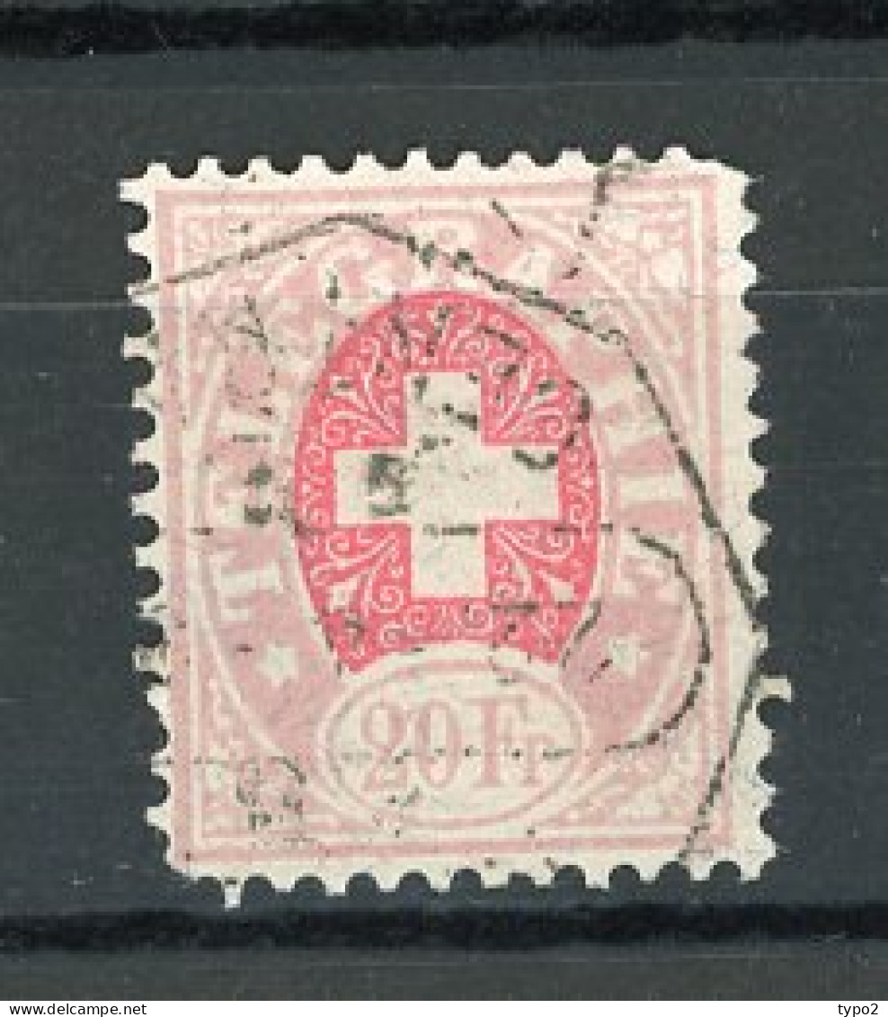 SUI 1868  TEL Yv. N° 8A (o)  20f Rose Pâle Et Carmin Cote 160 ?? Euro  BE  R 2 Scans - Telegraph