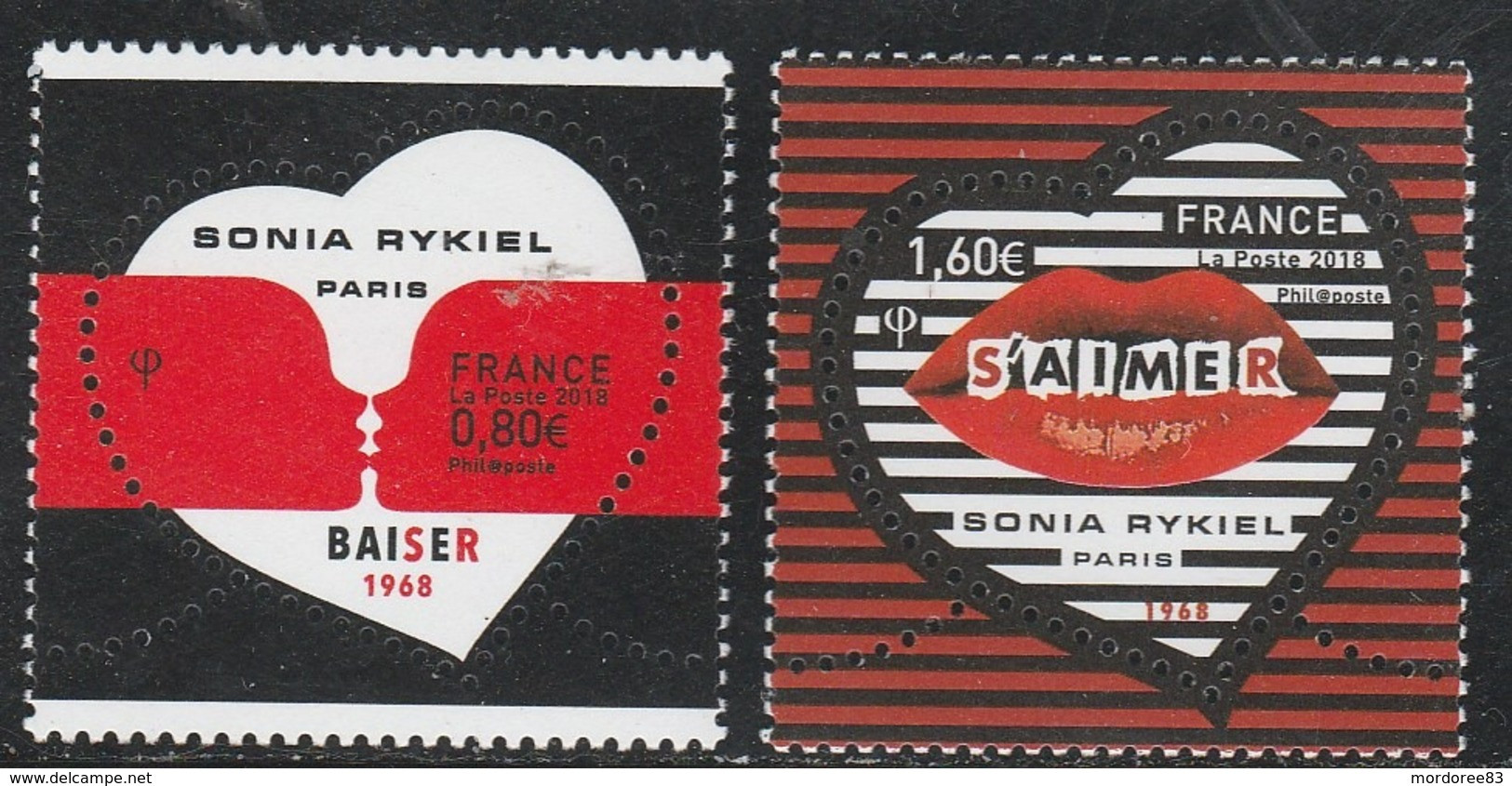 FRANCE 2018 PAIRE SONIA RYKIEL PARIS BAISER NEUF - YT 5198 + 5199 - Neufs