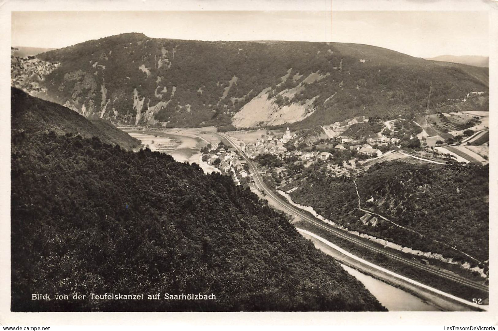 PHOTOGRAPHIE -  Vue De La Teufelskanzel Sur Saarhölzbach - Carte Postale Ancienne - Photographie