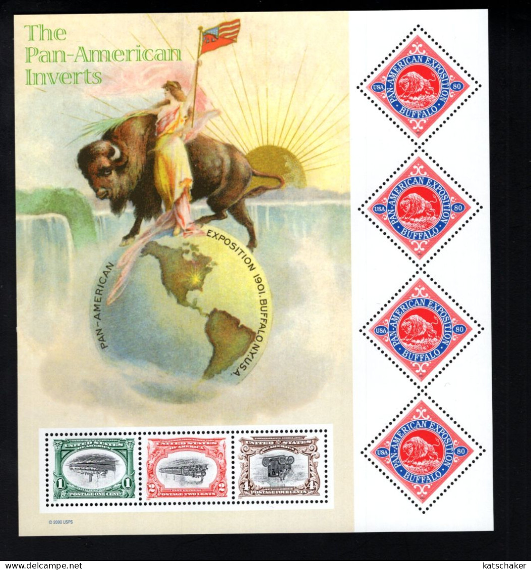 1685821249 2001 (XX) SCOTT 3505 POSTFRIS MINT NEVER HINGED) -  PAN AMERICAN EXPOSITION INVERT STAMPS CENT - Nuevos