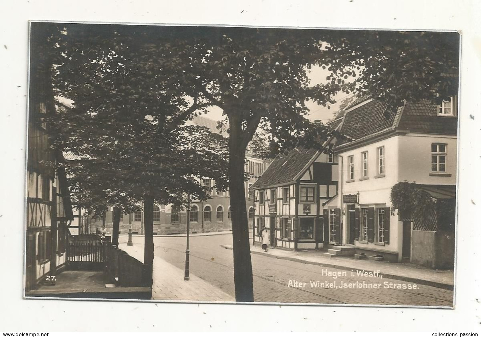 Cp, ALLEMAGNE, HAGEN I. Westf. Alter Winkel, Jserlohner Strasse, Ed. Trinks & Co, 2 Scans, Vierge - Hagen