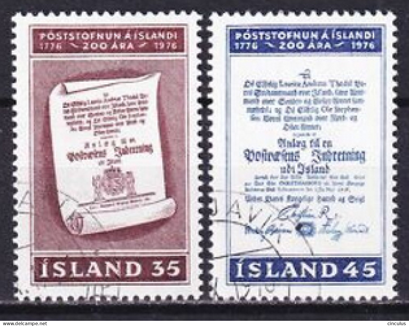 1976. Iceland. Iceland Post. Used. Mi. Nr. 516-17 - Oblitérés