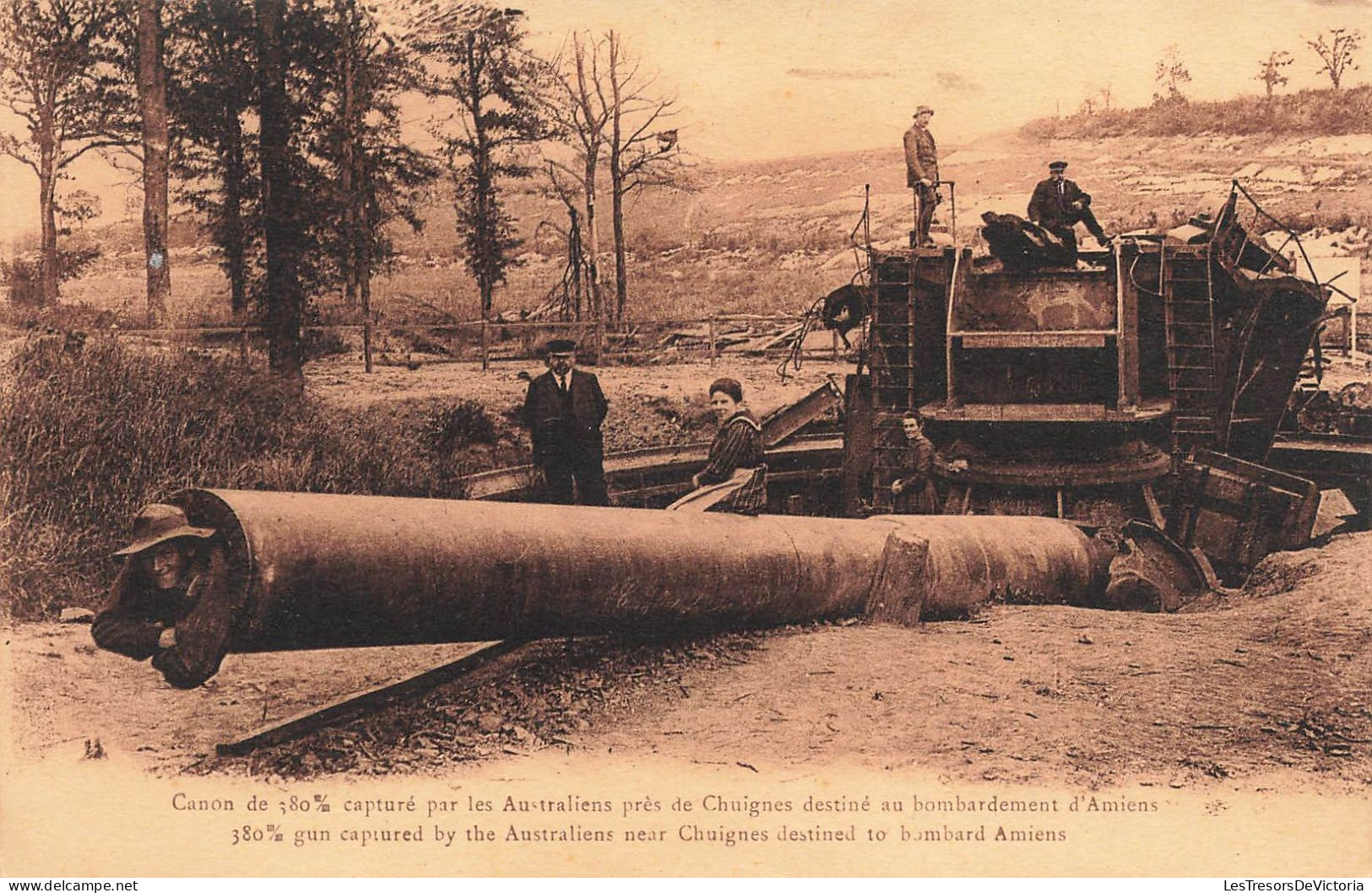 PHOTOGRAPHIE - Canon Capturé Par Les Australiens Près De Chuignes - Carte Postale Ancienne - Photographie