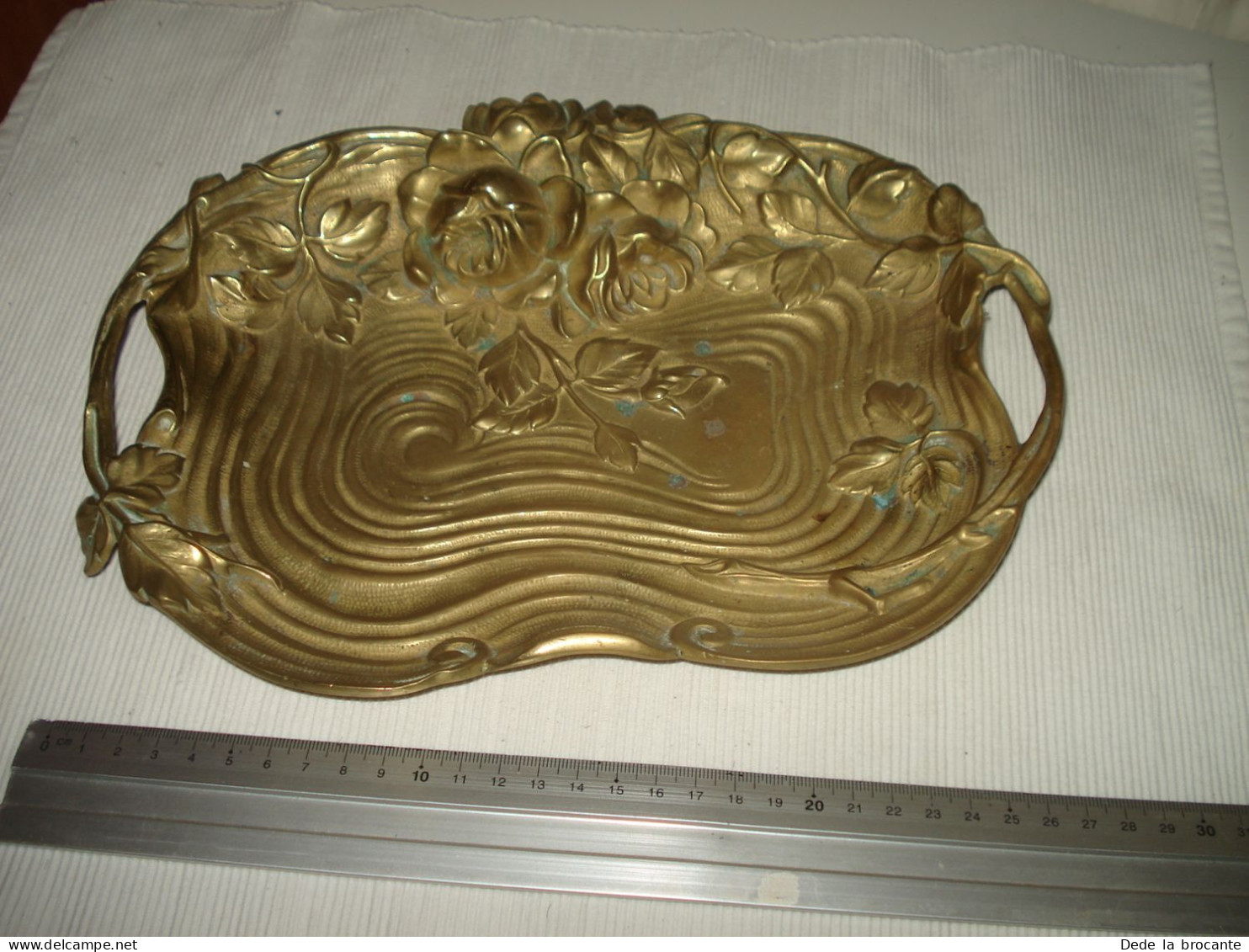 O15 / Vide  Poche En Bronze Art Nouveau  - Marqué " Déposé 172 " - L : 28 Cm - Brons