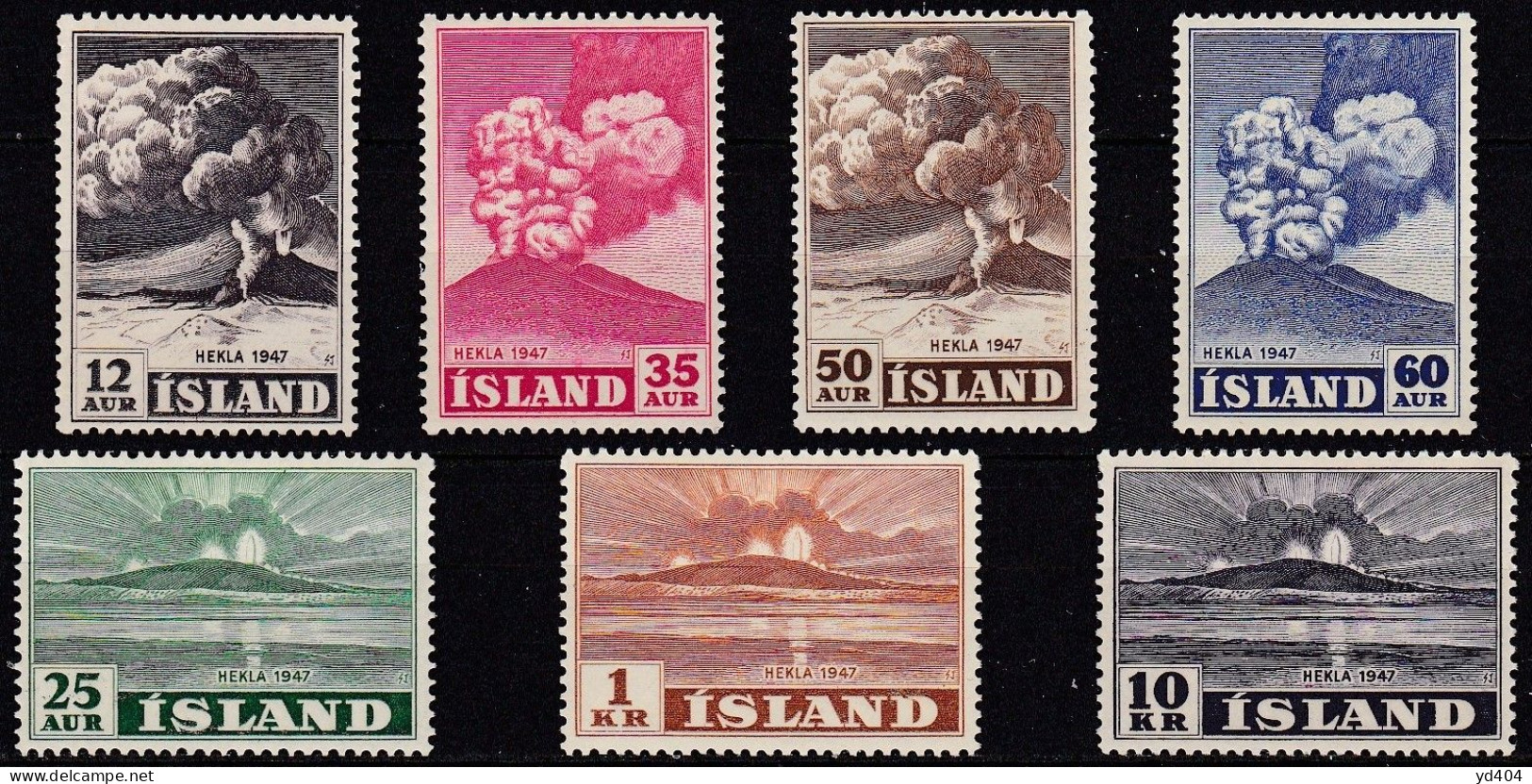 IS224 – ISLANDE – ICELAND – 1948 – ERUPTION OF HEKLA VOLCANO – SC # 246/52 MNH 81 € - Ongebruikt