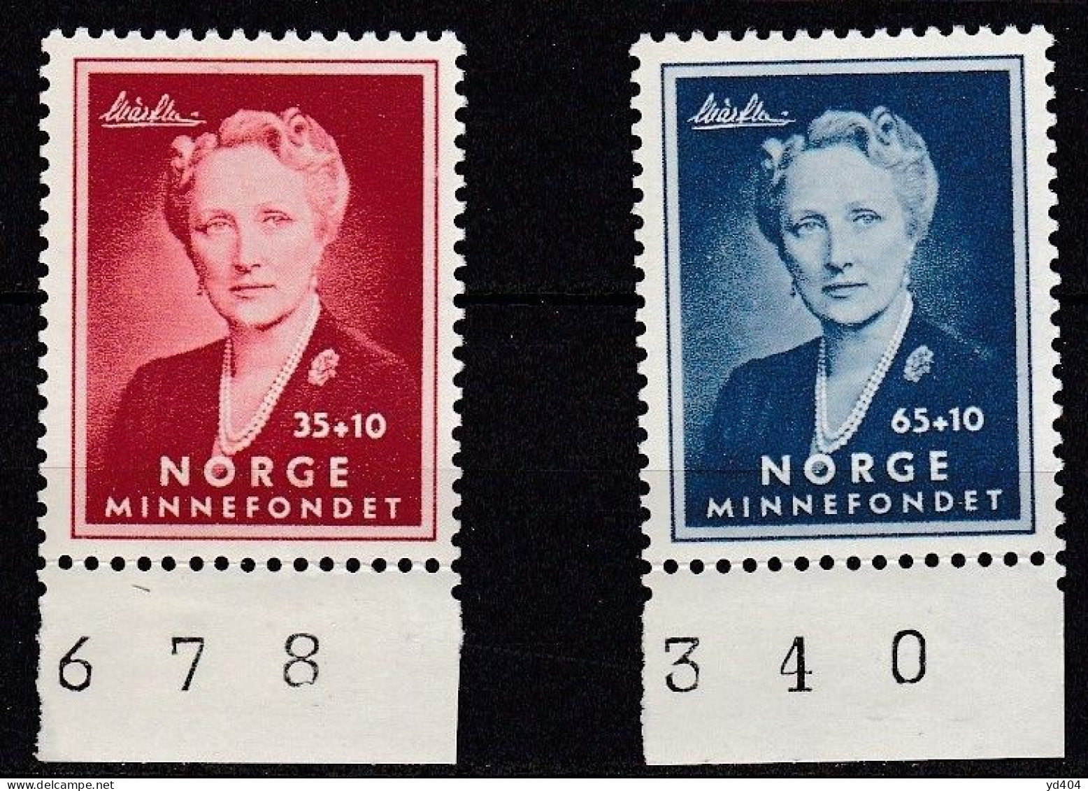 NO213C – NORVEGE - NORWAY – 1956 – PRINCESS MARTHA MEMORIAL FUND – SG # 460/1 MNH 7,50 € - Ungebraucht