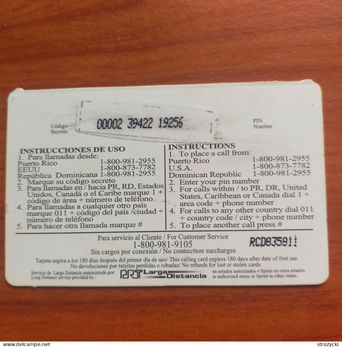 Puerto Rico - PRTC - Ring Card Dominicana - Puerto Rico