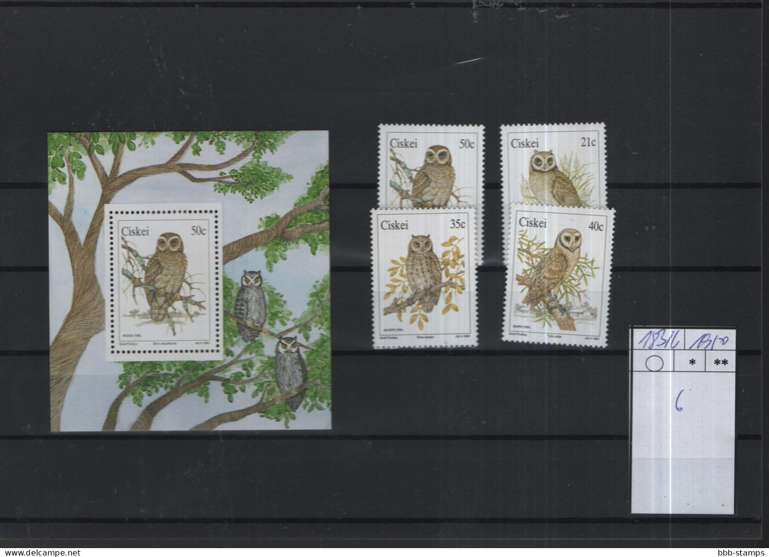 Ciskei Birds Theme Michel Cat.No. Mnh/** 183/186 + Sheet 6 - Ciskei