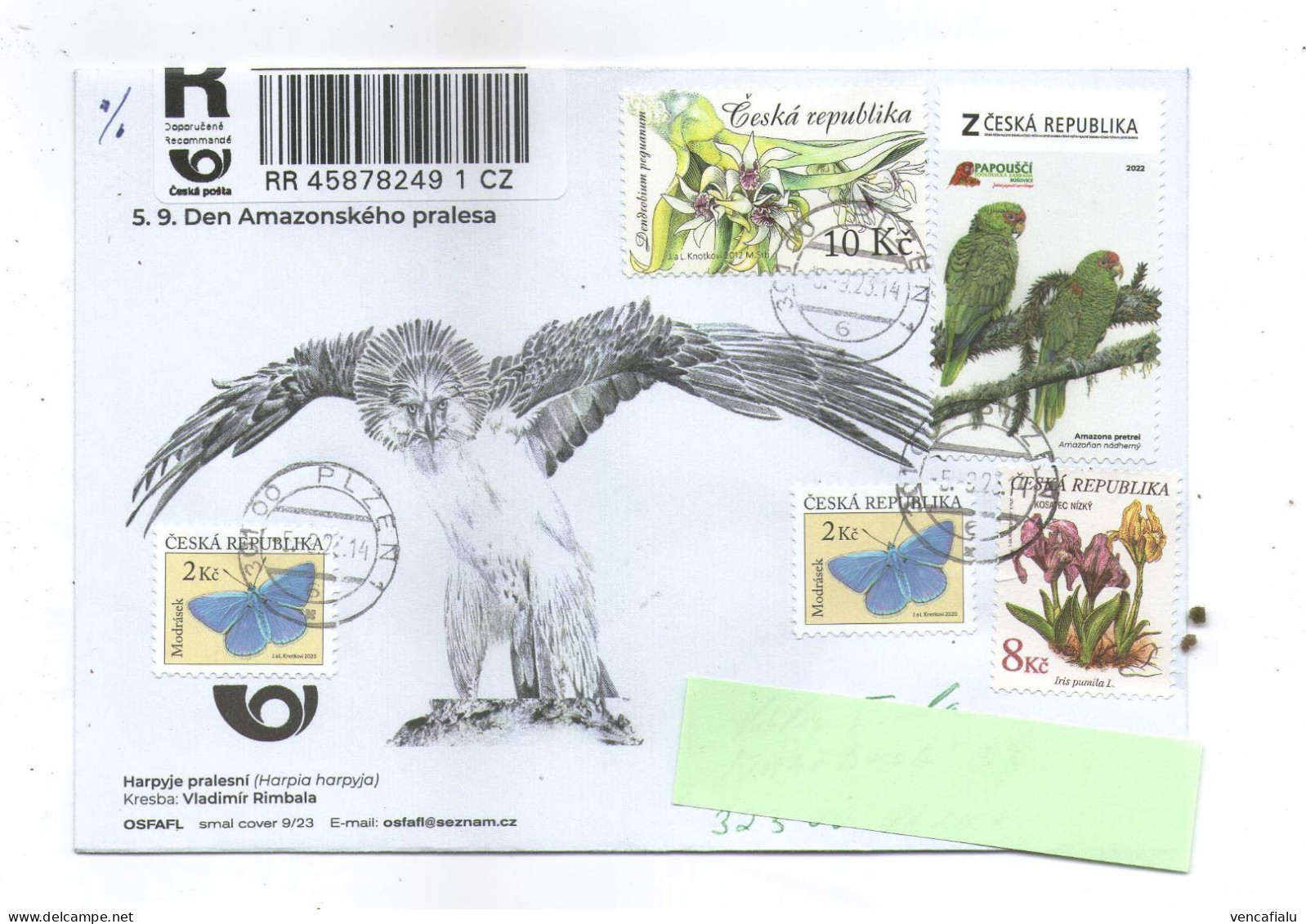 Czech Republic 2023 - Harpya, Amazonas Forest Day, Special Cover, Postage Registered, Niice Stamps - Aigles & Rapaces Diurnes