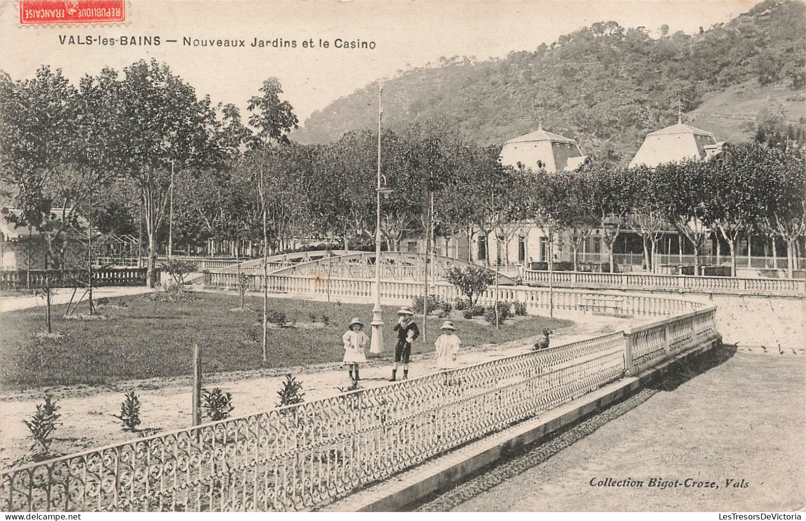 FRANCE - Vals Les Bains - Nouveaux Jardins Et Le Casino - Carte Postale Ancienne - Vals Les Bains