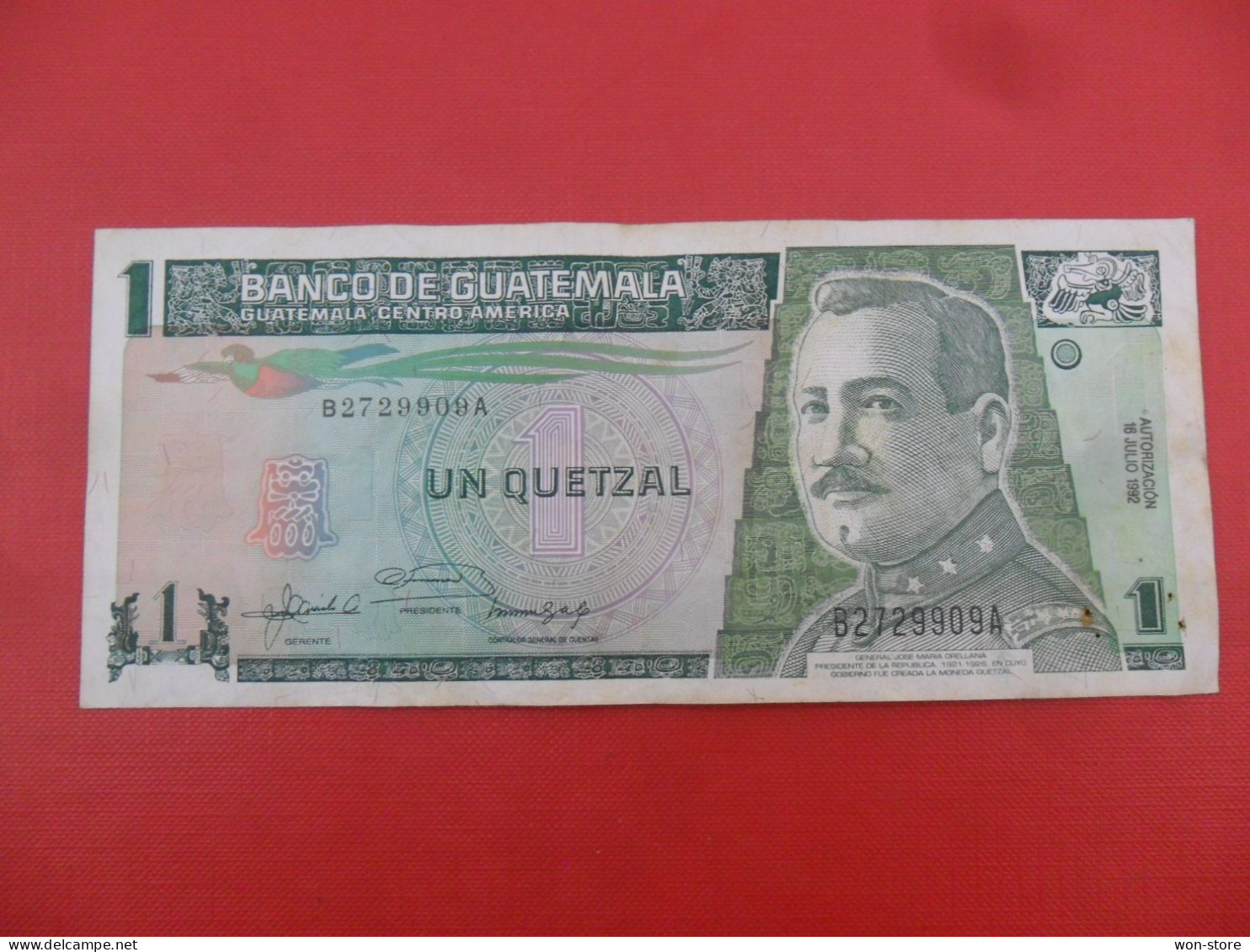 20010 - Guatemala 1 Quetzal 1992 - Guatemala