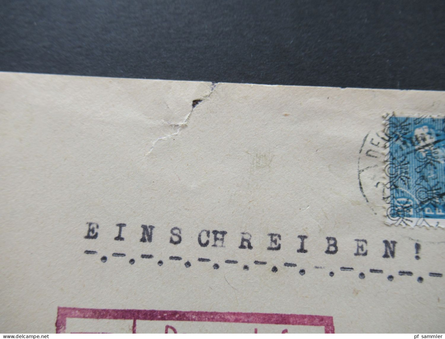 Bizone 7.1948 Band / Netzaufdruck MiF Einschreiben Not R-Zettel Stempel Deggendorf Umschlag Drogerie Crusilla - Storia Postale