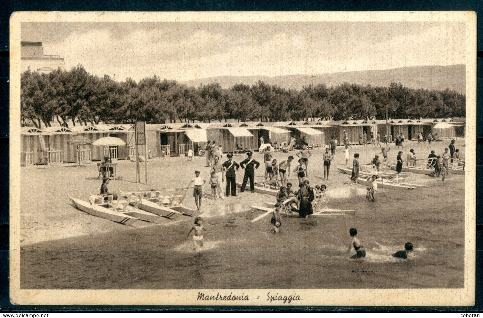 MANFREDONIA - Spiaggia - Cartolina Viaggiata Anno 1958. - Manfredonia